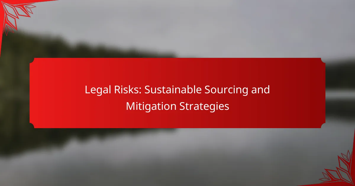 Legal Risks: Sustainable Sourcing and Mitigation Strategies
