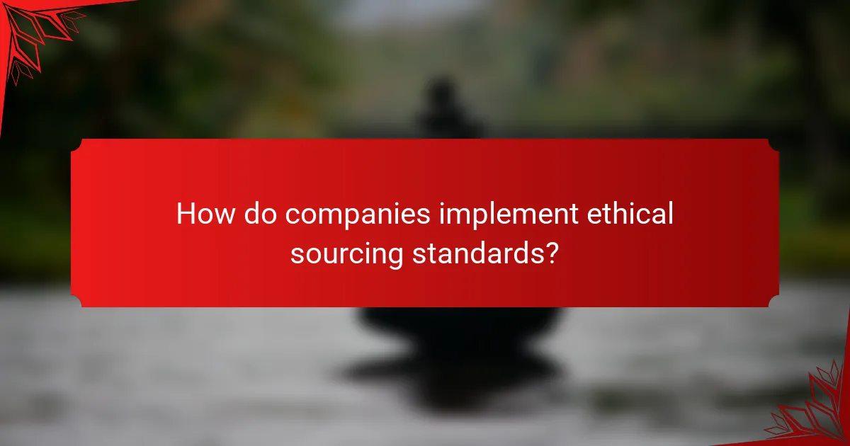 How do companies implement ethical sourcing standards?