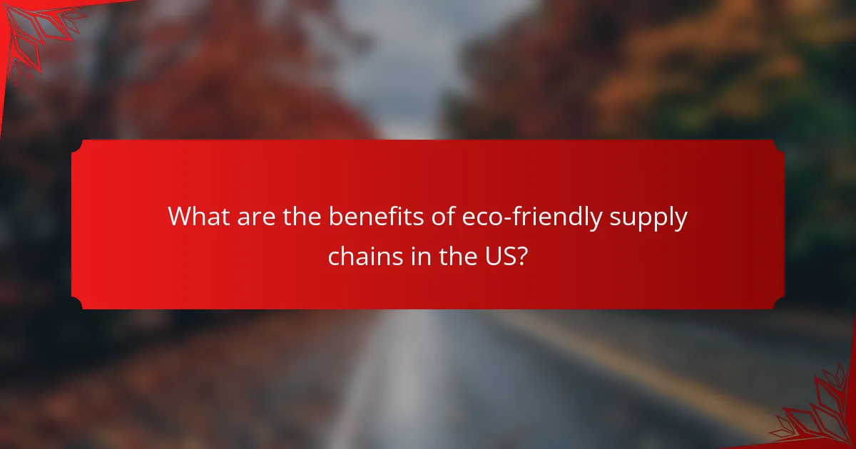 What are the benefits of eco-friendly supply chains in the US?