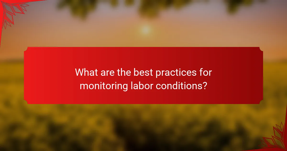 What are the best practices for monitoring labor conditions?
