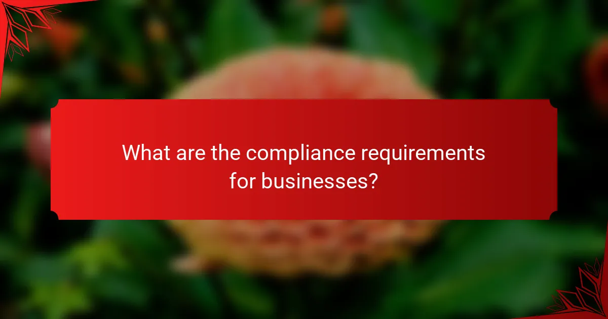 What are the compliance requirements for businesses?