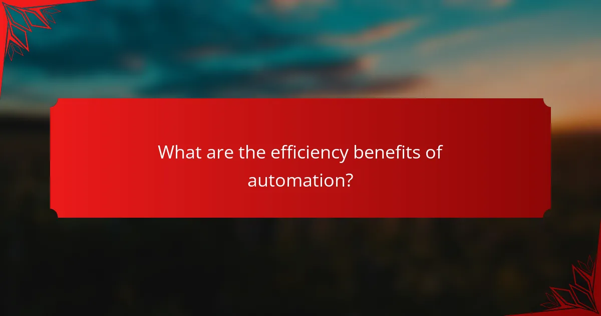 What are the efficiency benefits of automation?