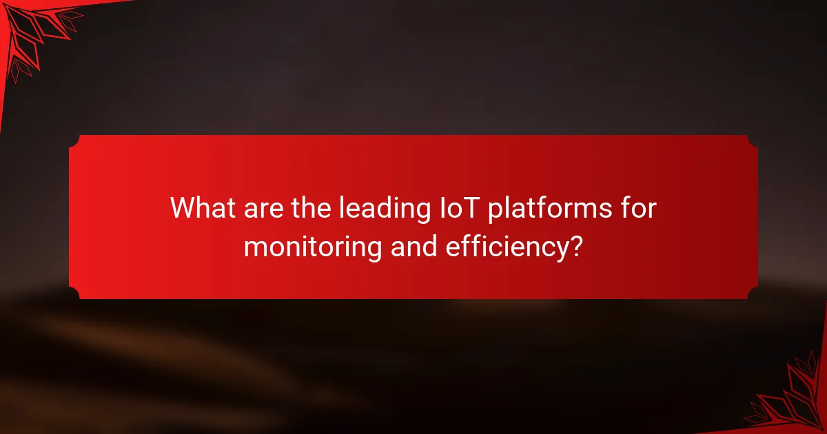 What are the leading IoT platforms for monitoring and efficiency?