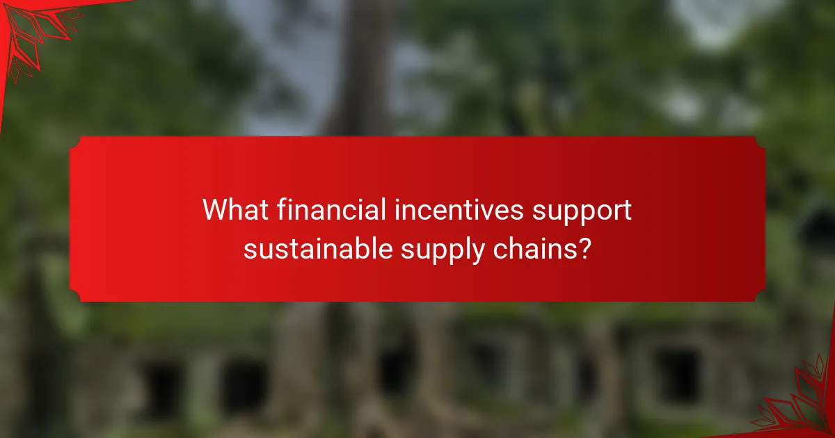 What financial incentives support sustainable supply chains?