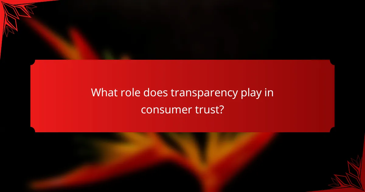 What role does transparency play in consumer trust?